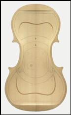 Mode 5 nodal lines of a violin top plate 