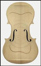 Mode 5 nodal lines of a violin top plate open F-hole