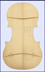 Lignes  nodales du mode 5 d'une table de violon